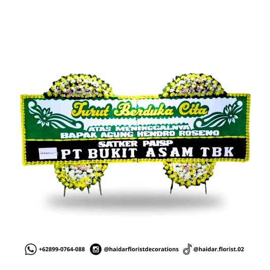 PAPAN BUNGA - DENGAN JAMBUL 2 TITIK DI ATAS ( 1,20 X 4 ) METER